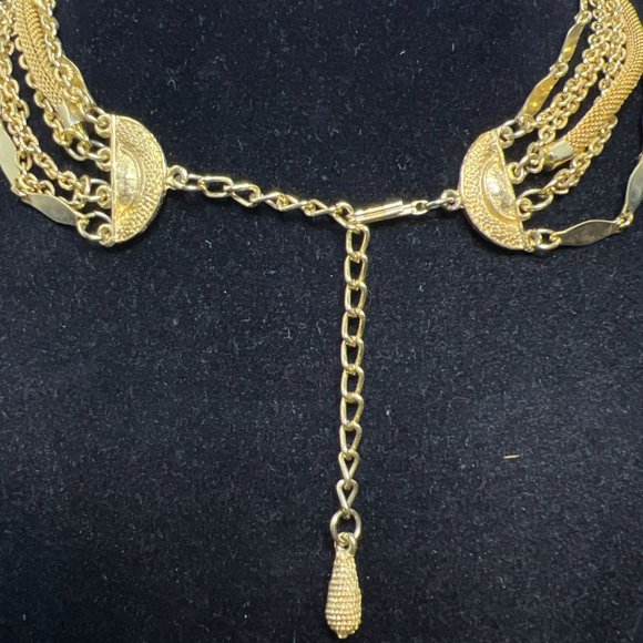 Vintage 7 Strand Gold Tone Necklace 17" (3865) - Picture 7 of 7